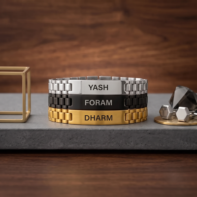 Personalized Name Link Bracelet for Men And Woman | Custom Engraved Bracelet
