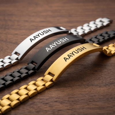 Personalized Name Link Bracelet for Men And Woman | Custom Engraved Bracelet
