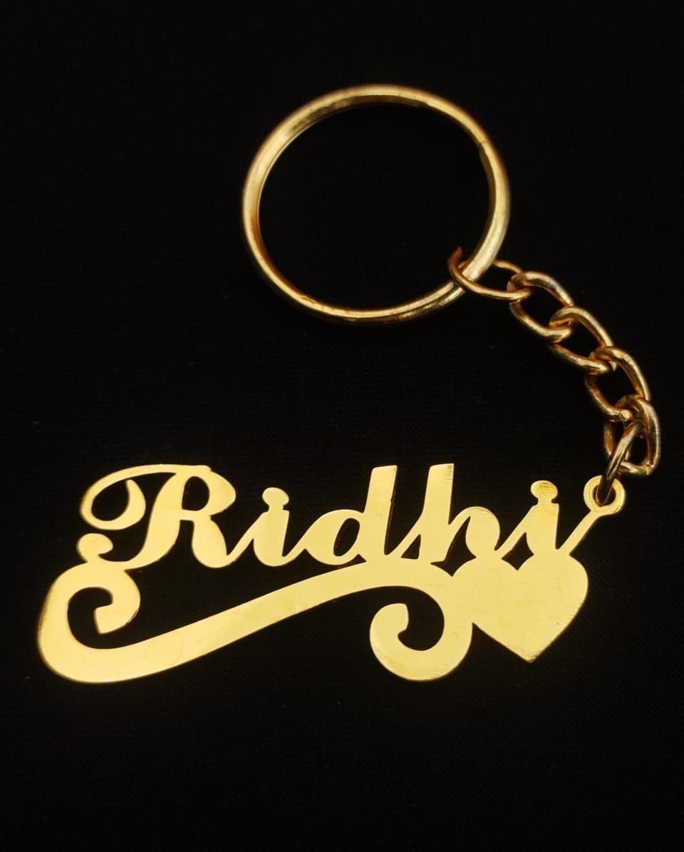 Personalized Swirl & Heart Name Keychain